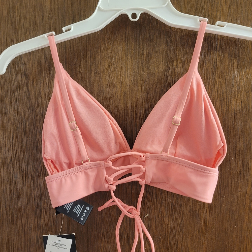 Jessica Simpson NEW Bubble Gum Pink Bikini Top Size SM‎ ADJUSTABLE BACK & STRAPS - Picture 3 of 3